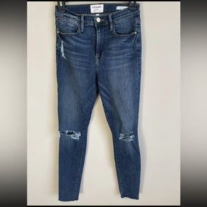FRAME Denim Le High Skinny Sz 27 Stretch Jeans Distressed Gautrey Grove Women’s